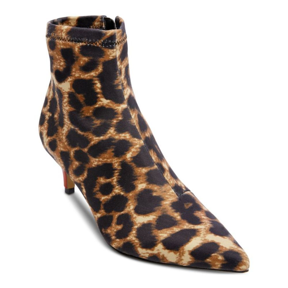 BETSEY JOHNSON Womens Beige Stretch Verona Pointed Toe Kitten Heel Booties 6 M